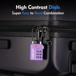 TSA Approved Luggage Lock – Combination Cable Lock with Open Alert (Purple) - LockSelect 