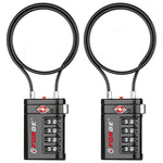 Forge TSA008 15'' Luggage Cable Lock (Optimus Series, Black Pack)