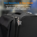 Forge TSA Approved Cable Luggage Lock with Easy-to-Read Dials (Eagle Series, Black Pack)