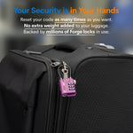 Forge TSA Approved Cable Luggage Lock with Easy-to-Read Dials (Eagle Series, Dark Purple)