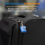 Forge TSA Approved Cable Luggage Lock with Easy-to-Read Dials (Eagle Series, Blue Pack)