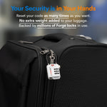 Forge TSA Approved Cable Luggage Lock with Easy-to-Read Dials (Eagle Series, White Pack)