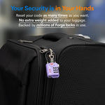 Forge TSA Approved Cable Luggage Lock with Easy-to-Read Dials (Eagle Series, Purple Pack)