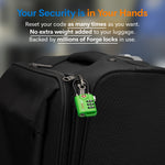 Forge TSA Approved Cable Luggage Lock with Easy-to-Read Dials (Eagle Series, Green Pack)
