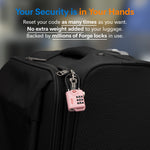 Forge TSA Approved Cable Luggage Lock with Easy-to-Read Dials (Eagle Series, Pink Pack)