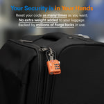 Forge TSA Approved Cable Luggage Lock with Easy-to-Read Dials (Eagle Series, Orange Pack)