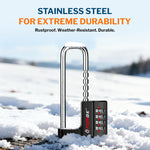 Forge 4-Digit Padlock: Long Shackle for Gym, School & Gate (Defender series, Black pack)