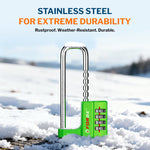 Forge 4-Digit Padlock: Long Shackle for Gym, School & Gate (Defender series, Green)