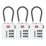TSA Approved Luggage Lock with Inspection Indicator ( White Pack)