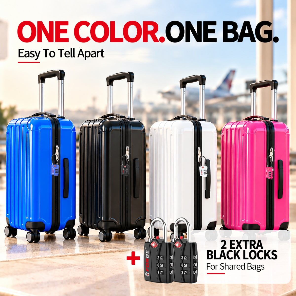 Family Travel Lock Bundle – 6 TSA-Approved Luggage Locks