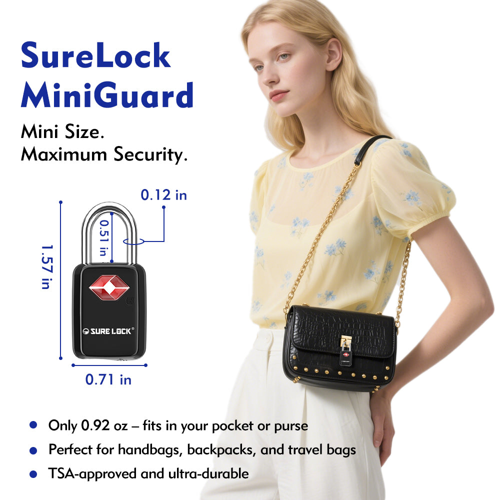 Mini TSA Approved Keyed Luggage Lock – One Key Opens All (Black Pack) - LockSelect 
