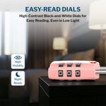 Forge TSA-Approved Luggage Lock: 3-Digit Combination, Open Alert Indicator （Titan Series Pink Pack）