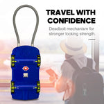 Car-Shaped TSA Luggage Lock – 4-Digit Cable (Blue) - LockSelect 