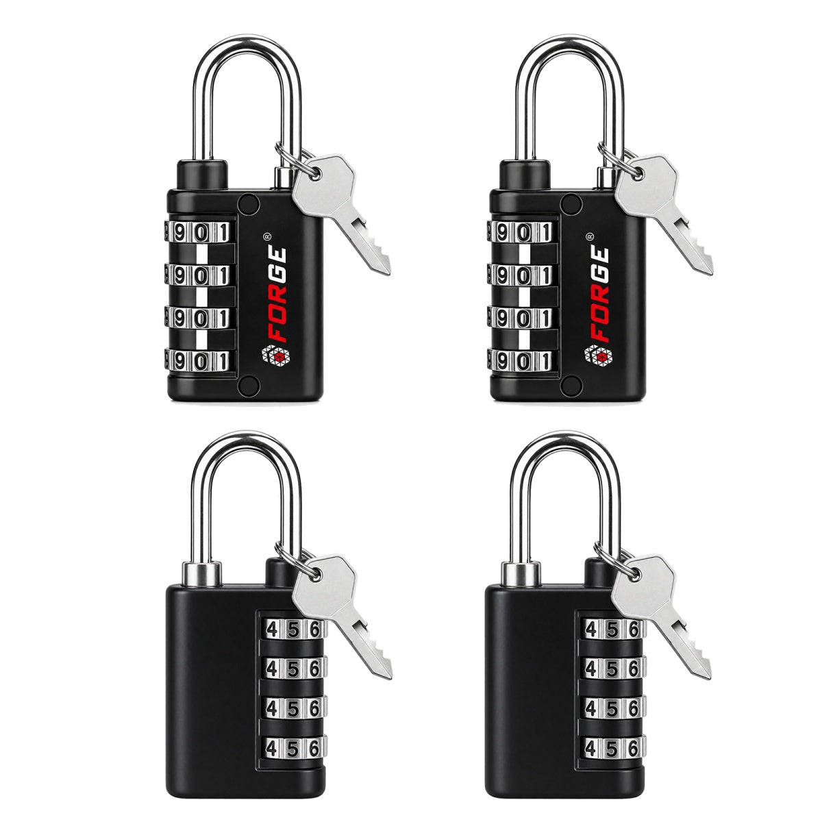 Forge Twin Guard Dual-Access Combination Padlock with Key - Black
