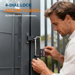 Forge 4-Digit Padlock: Long Shackle for Gym, School & Gate (Defender series, Black pack)