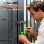 Forge 4-Digit Padlock: Long Shackle for Gym, School & Gate (Defender series, Green)