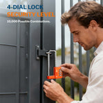 Forge 4-Digit Padlock: Long Shackle for Gym, School & Gate (Defender series, Orange)