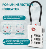 TSA Approved Luggage Lock with Inspection Indicator ( White Pack)