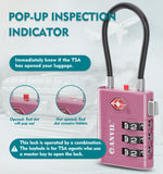 High Security TSA008 Combination Travel Lock with Inspection Indicator (Purple Pack)
