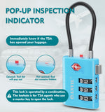 High Security TSA008 Combination Travel Lock with Inspection Indicator (Blue Pack)
