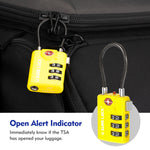 TSA Combination Cable Luggage Lock – Open Alert, Easy-Read Dials (Yellow Pack) - LockSelect 