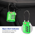 TSA Combination Cable Luggage Lock – Open Alert, Easy-Read Dials (Green Pack) - LockSelect 