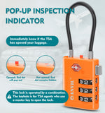 TSA Approved Luggage Lock with Inspection Indicator (Orange Pack)