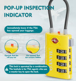 4-Digit TSA Approved Luggage Lock – TSA008 Core with Alert Indicator (Yellow Pack)