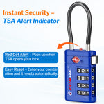 Forge TSA008 4-Digit Luggage Lock with Open Alert (Optimus Series, Blue Pack)