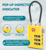 ANVIL TSA Approved Luggage Lock with Inspection Indicator (Yellow Pack)