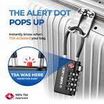SureLock TSA luggage lock with red pop-up inspection alert indicator