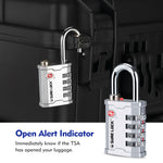 TSA Luggage Padlock – Ideal for Gun Cases, Transport Equipment (Silver Pack) - LockSelect 