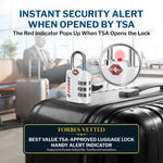 Forge TSA-Approved Luggage Lock: 3-Digit Combination, Open Alert Indicator （Titan Series, White Pack）