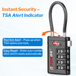 Forge TSA008 4-Digit Luggage Lock with Open Alert (Optimus Series, 4 Colors Pack)