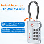 Forge TSA008 4-Digit Luggage Lock with Open Alert (Optimus Series, Silver Pack)