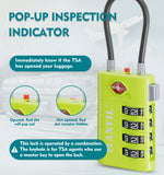 4-Digit TSA Approved Luggage Lock – TSA008 Core with Alert Indicator (Grass Green Pack)