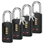Forge 4-Digit Combination Padlock with Backup Keys, Short Shackle, Black
