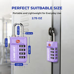 TSA 4-Digit Combination Luggage Lock – Resettable with Open Alert (Purple)