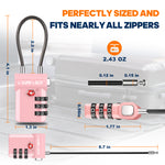 TSA Approved 3-Digit Combination Cable Lock – (Pink Pack) - LockSelect 