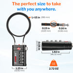 Forge TSA008 15'' Luggage Cable Lock (Optimus Series, Black Pack)