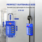 TSA 4-Digit Combination Luggage Lock – Resettable with Open Alert (Blue)