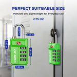 TSA 4-Digit Combination Luggage Lock – Resettable with Open Alert (Green)