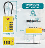 4-Digit TSA Approved Luggage Lock – TSA008 Core with Alert Indicator (Yellow Pack)