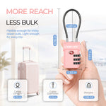 TSA-Approved Cable Luggage Locks - Pink