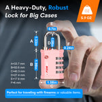 Forge 4-Digit Heavy Duty TSA Approved Lock for Travel & Gym, Pink Pack