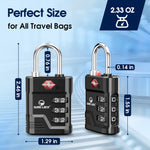 TSA Approved Luggage Lock – 3-Digit Combination Padlock with Open Alert & Easy-Read Dials (Black Pack) - LockSelect 