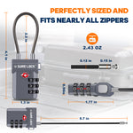 TSA Approved 3-Digit Combination Cable Lock (Grey Pack) - LockSelect 