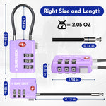 TSA Approved Luggage Lock – Combination Cable Lock with Open Alert (Purple) - LockSelect 
