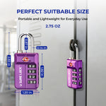TSA 4-Digit Combination Luggage Lock – Resettable with Open Alert (Dark Purple)
