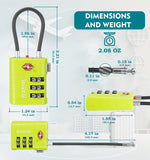 TSA Approved Luggage Lock with Inspection Indicator ( Grass Green Pack)